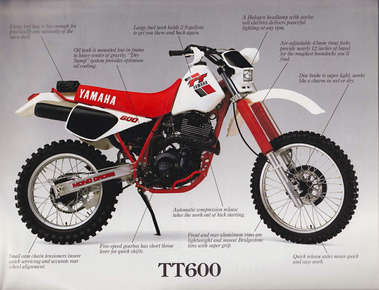 Мотоцикл Yamaha TT 600 1987 Цена, Фото, Характеристики, Обзор, Сравнение на  БАЗАМОТО